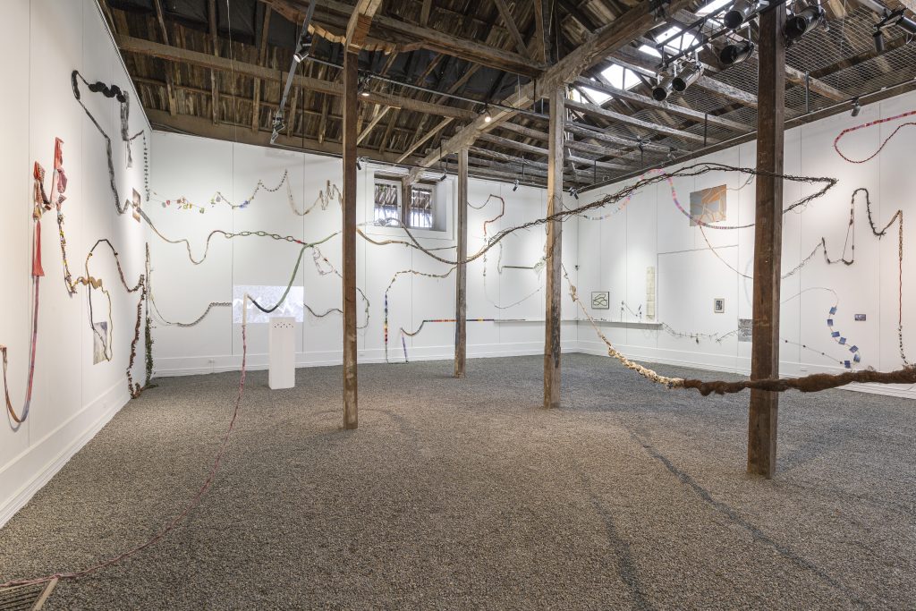 La Cuerda Infinita en Bodegón Cultural Los Vilos. Vista de la instalación La Cuerda Infinita en Bodegón Cultural Los Vilos. Vista de la instalación