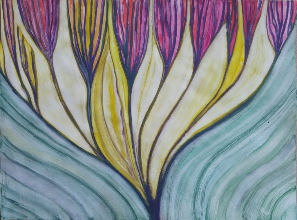 "Flor de la Papaya", Acuarela sobre papel couche. 2020